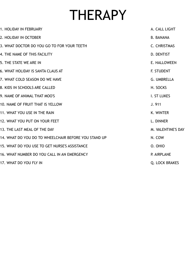 THERAPY Worksheet