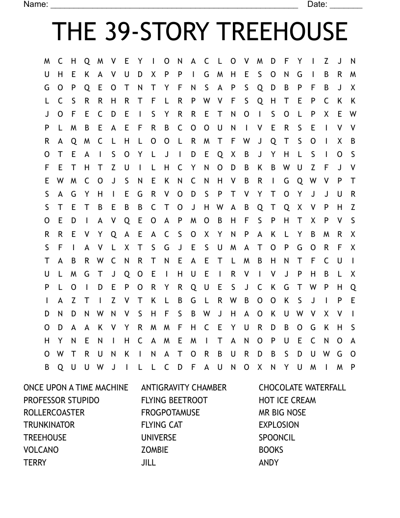 THE 39-STORY TREEHOUSE Word Search