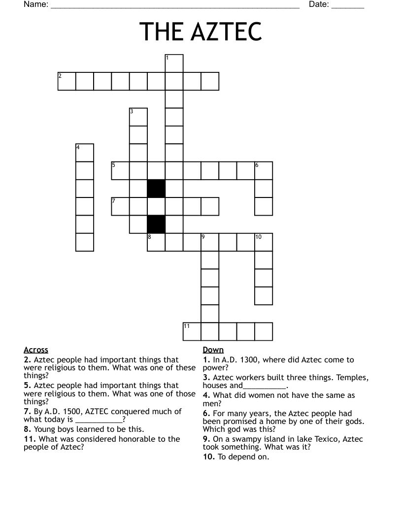 THE AZTEC Crossword