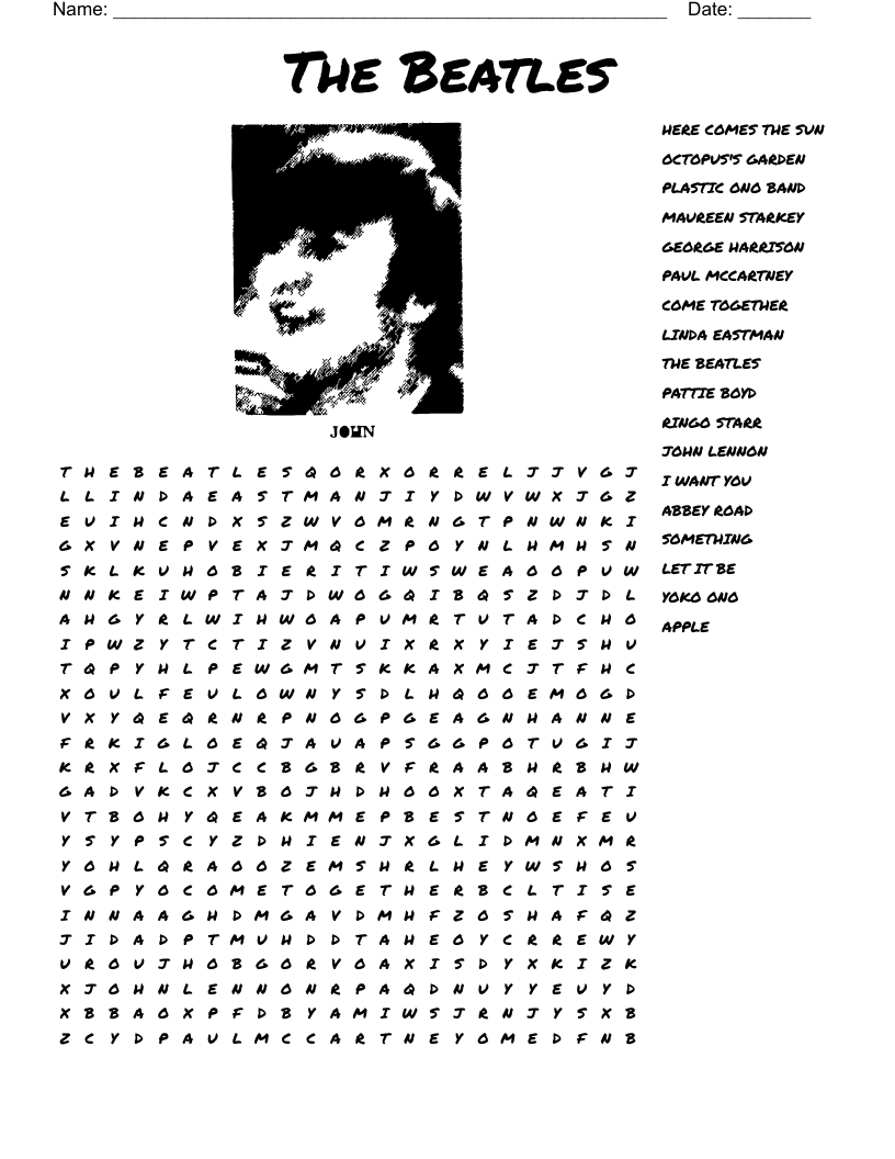 The Beatles Word Search
