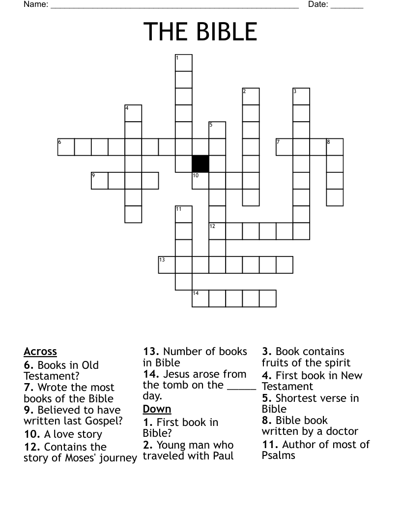 THE BIBLE Crossword