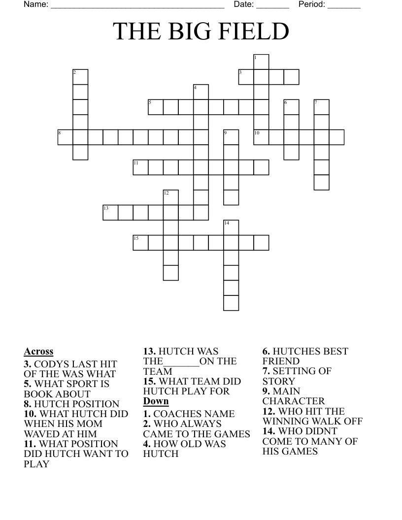 THE BIG FIELD Crossword