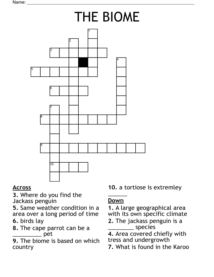 THE BIOME  Crossword