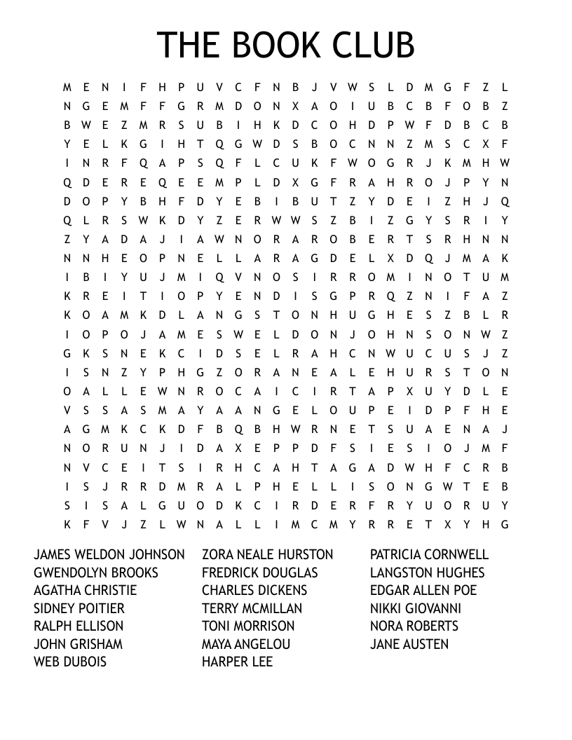 THE BOOK CLUB Word Search