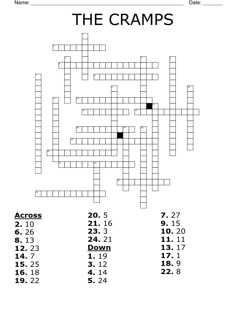 THE CRAMPS Crossword