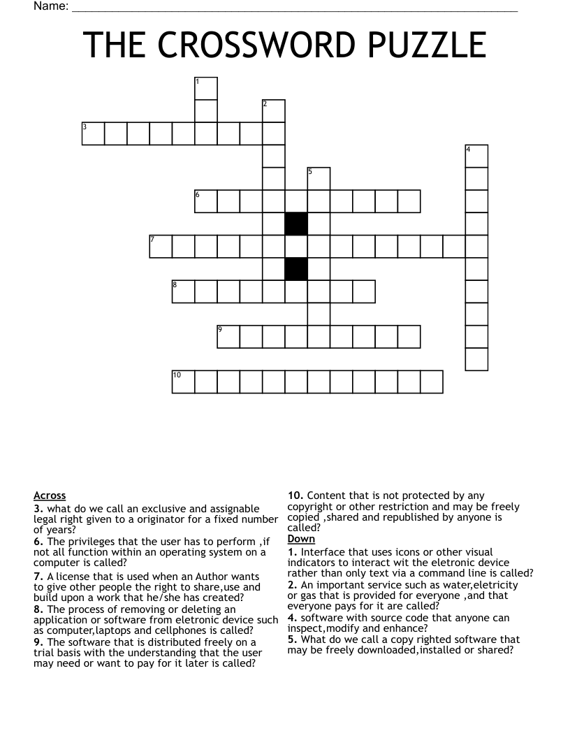 THE CROSSWORD PUZZLE