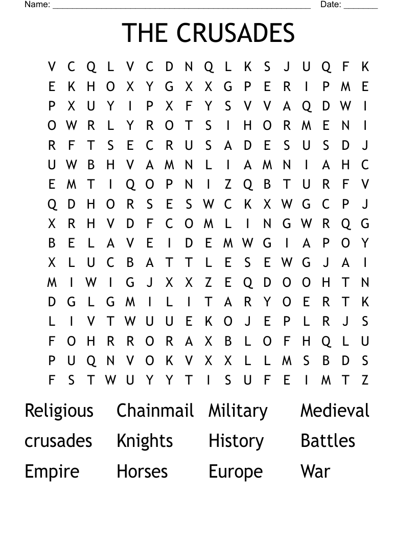THE CRUSADES Word Search
