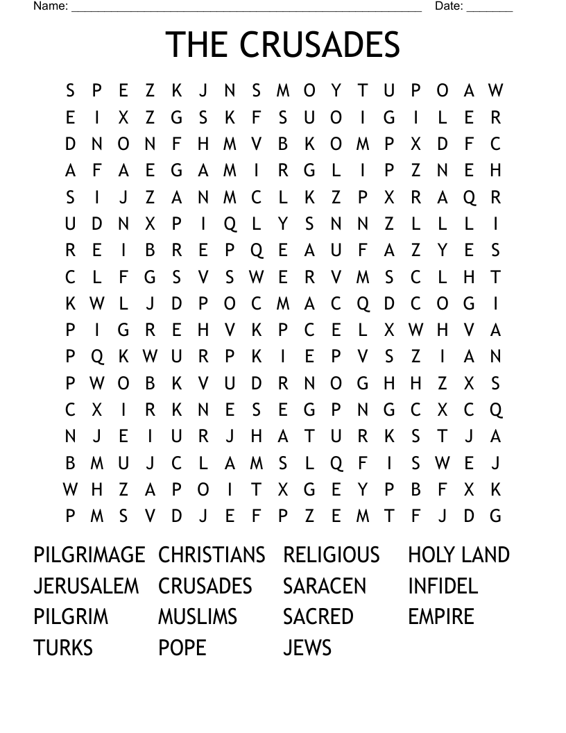 THE CRUSADES Word Search