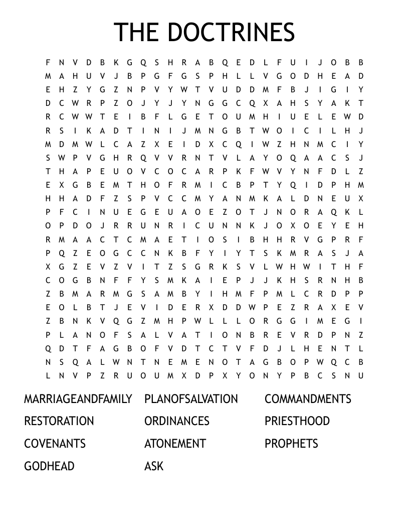THE DOCTRINES Word Search