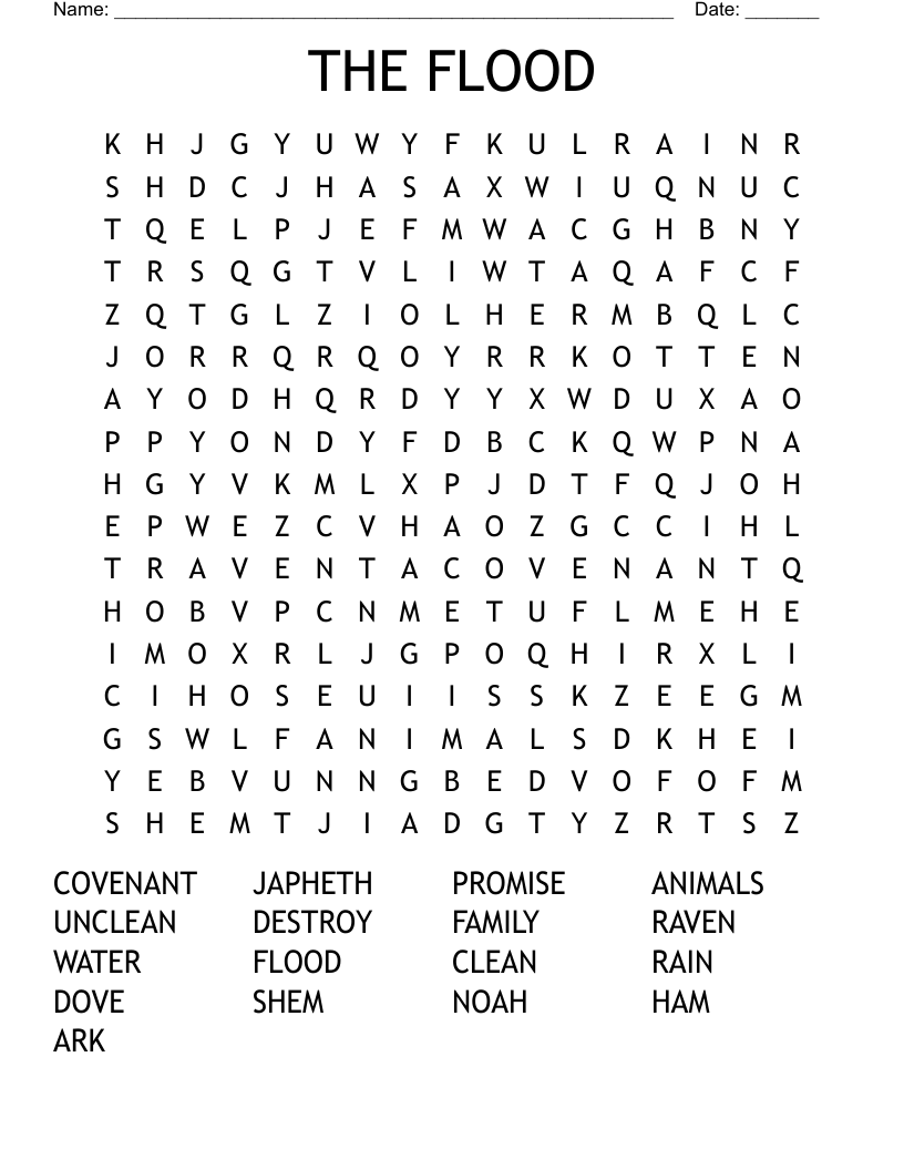 THE FLOOD Word Search