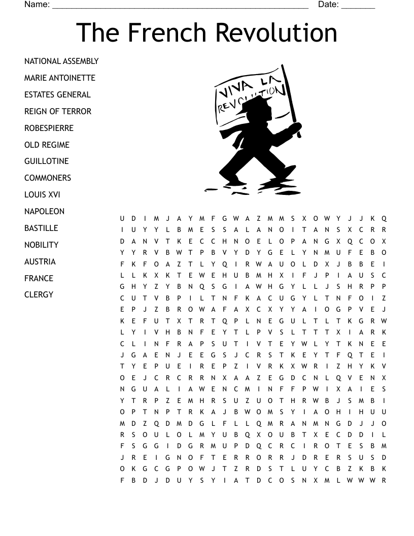 The French Revolution Word Search