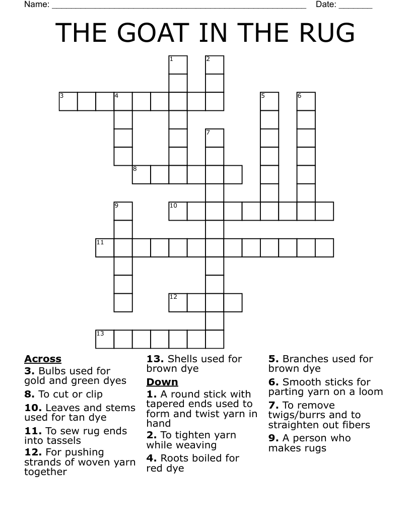 THE GOAT IN THE RUG Crossword