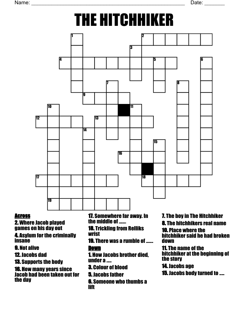 THE HITCHHIKER Crossword