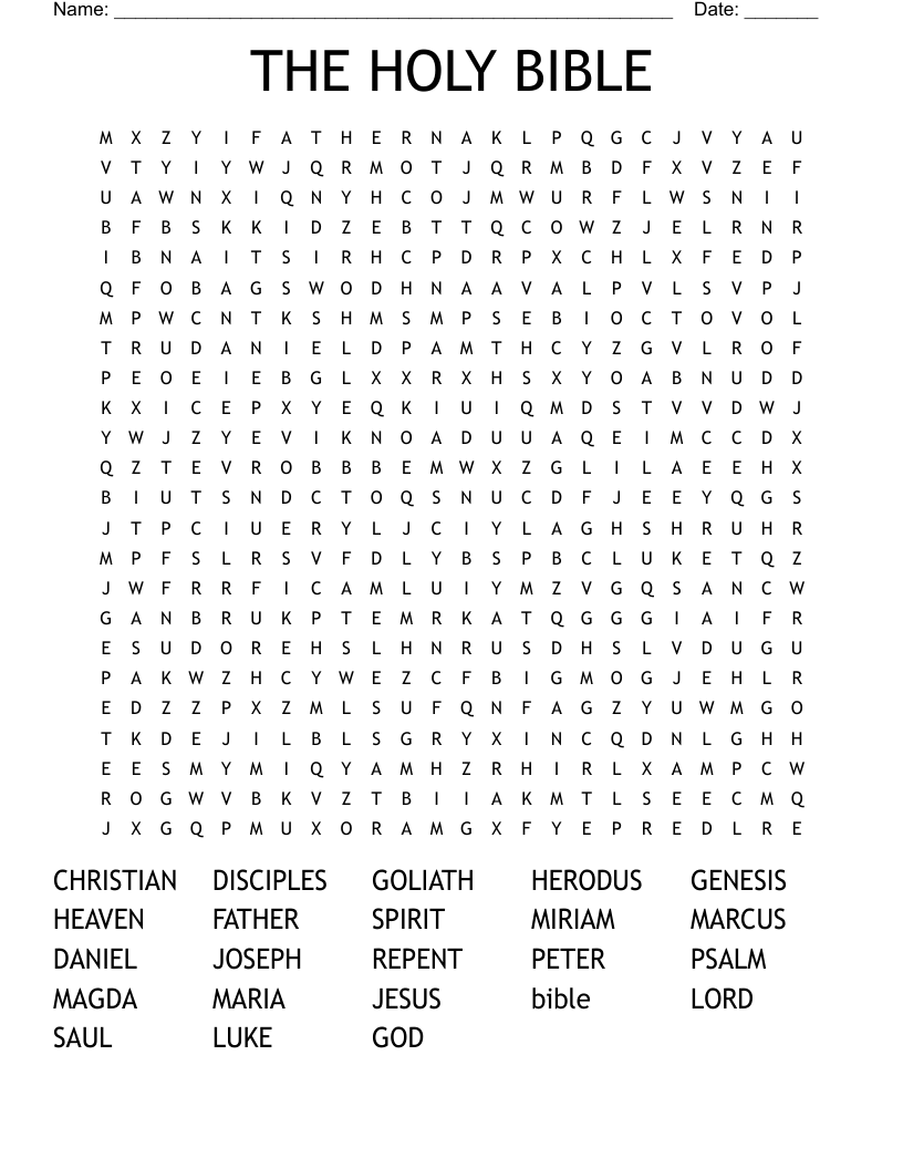 THE HOLY BIBLE Word Search
