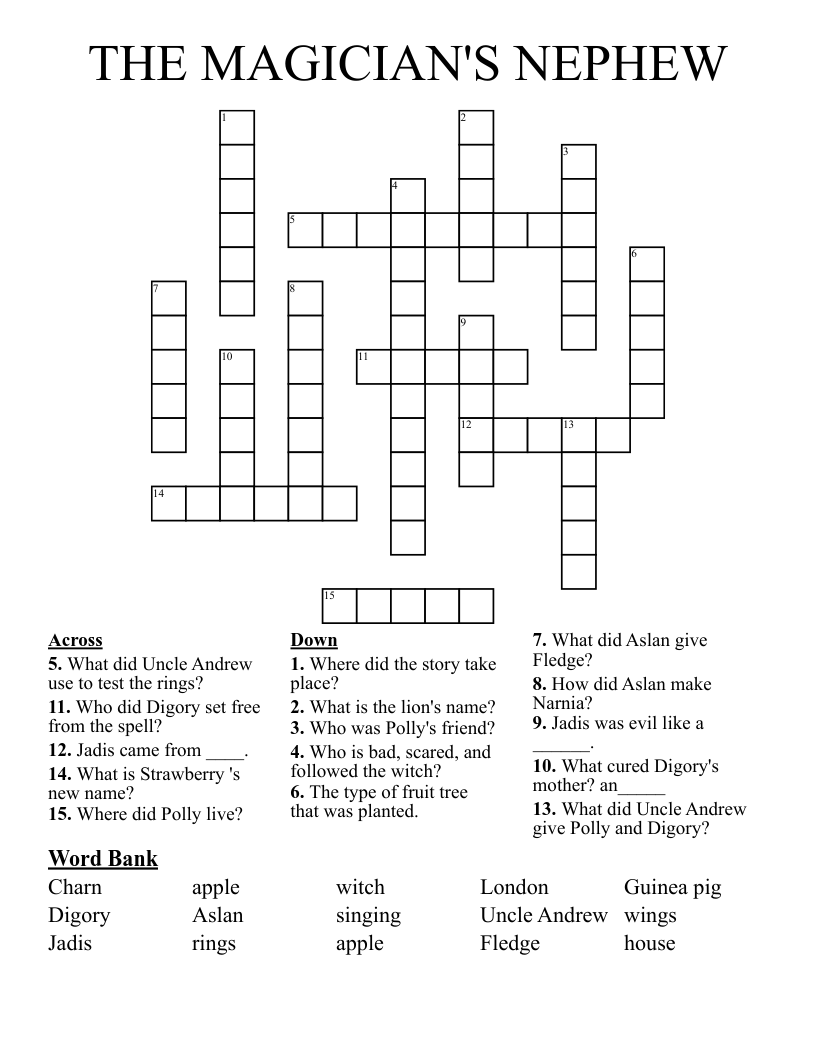 THE MAGICIAN'S NEPHEW Crossword