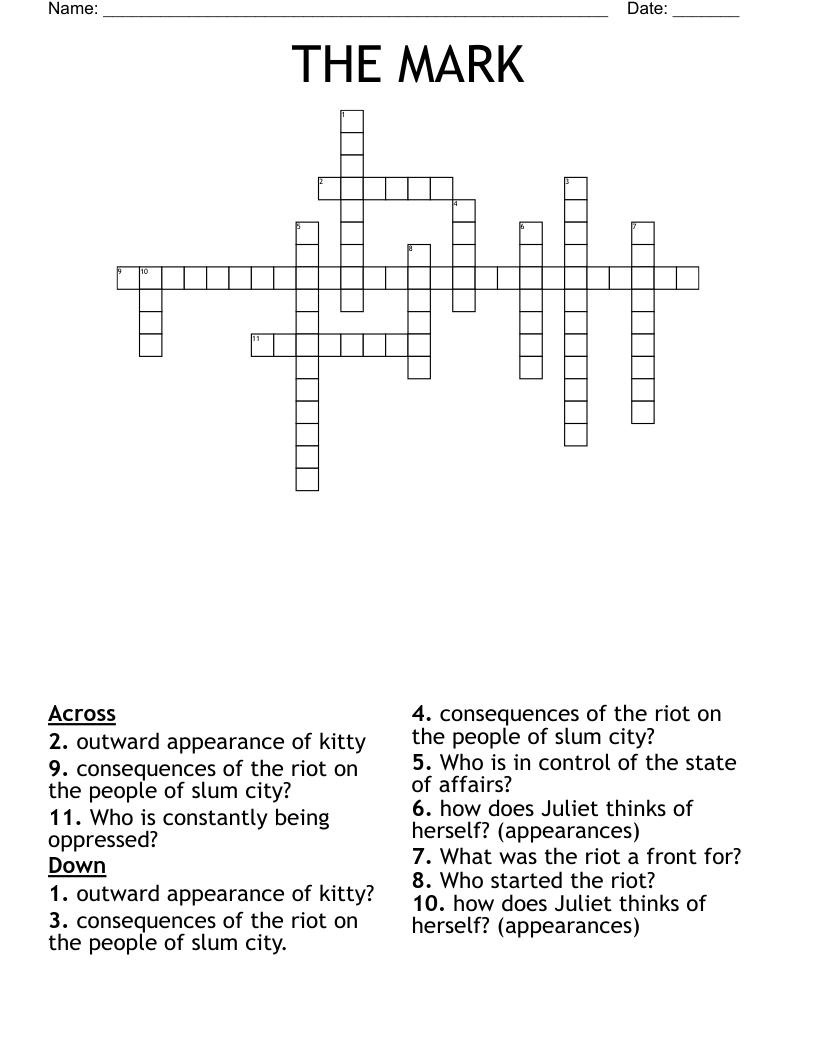 THE MARK Crossword