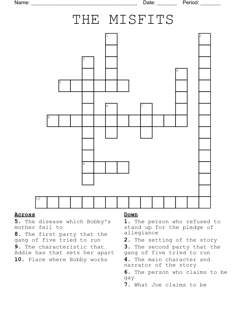 THE MISFITS Crossword