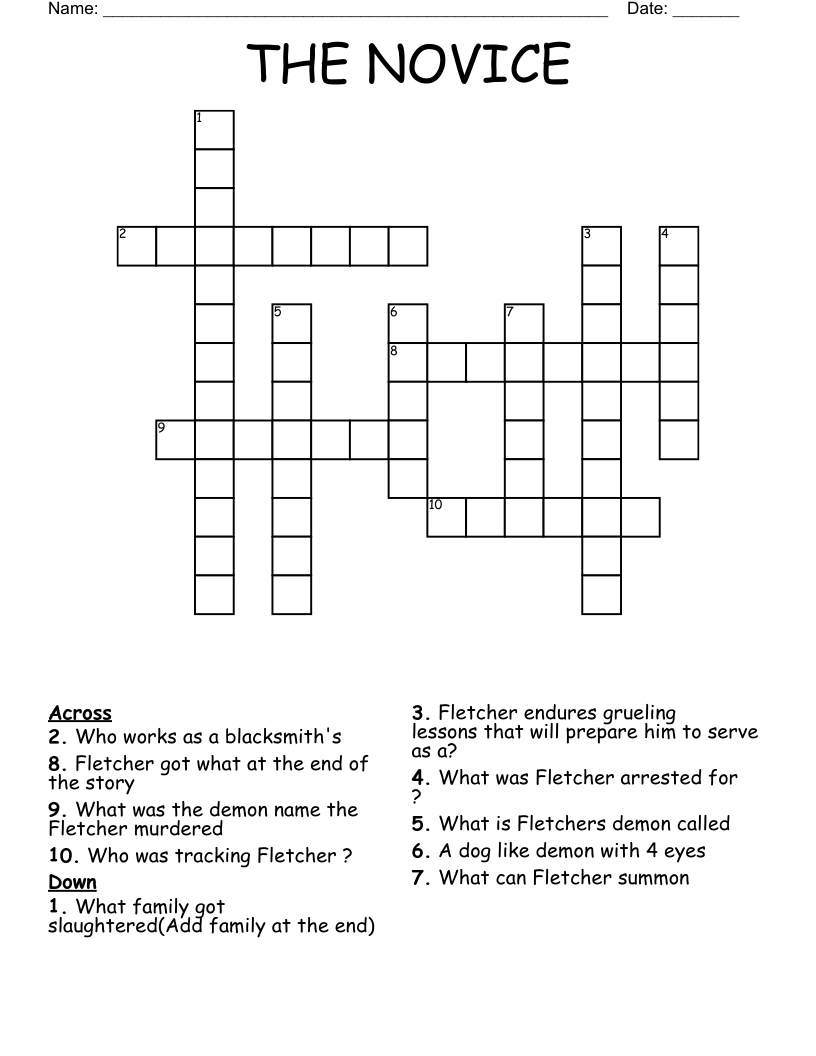 THE NOVICE  Crossword