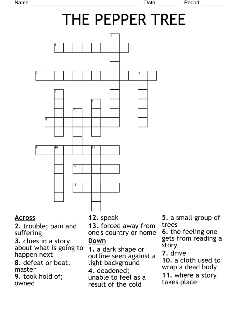 THE PEPPER TREE Crossword