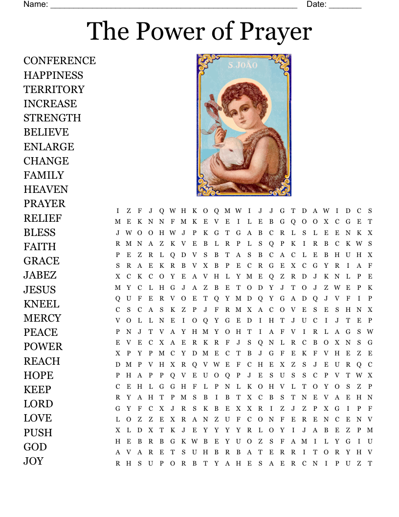 The Power of Prayer Word Search