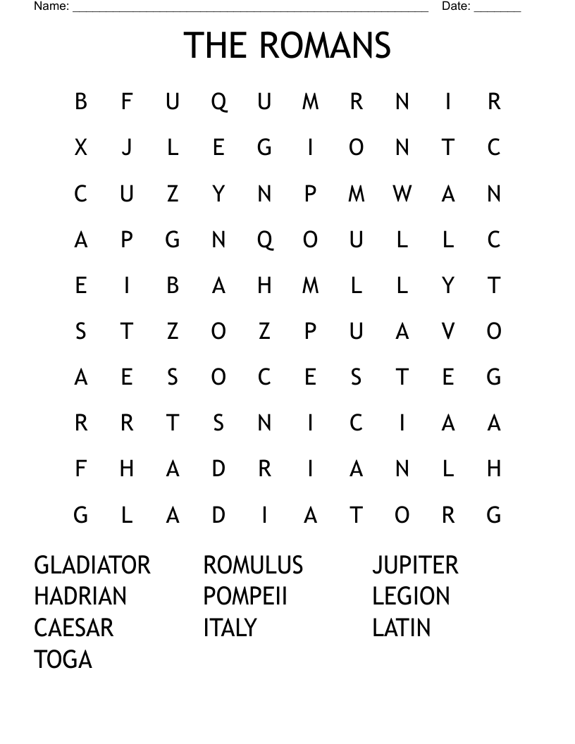 THE ROMANS Word Search
