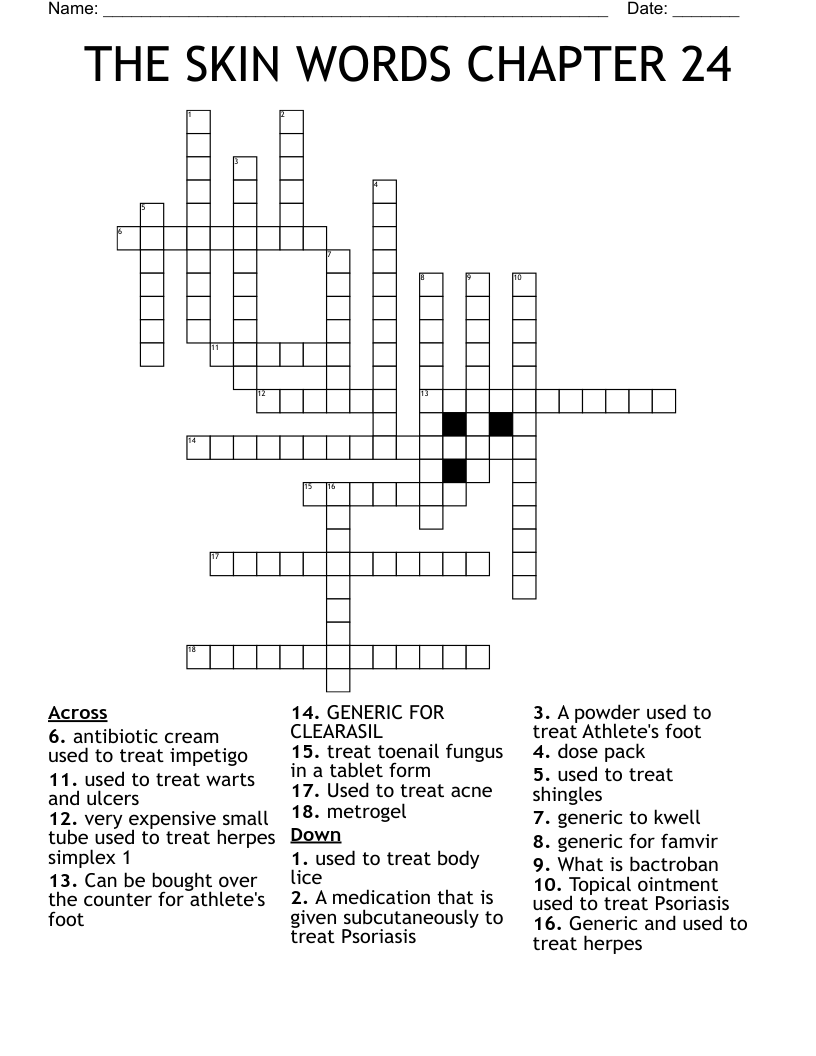 THE SKIN WORDS CHAPTER 24 Crossword
