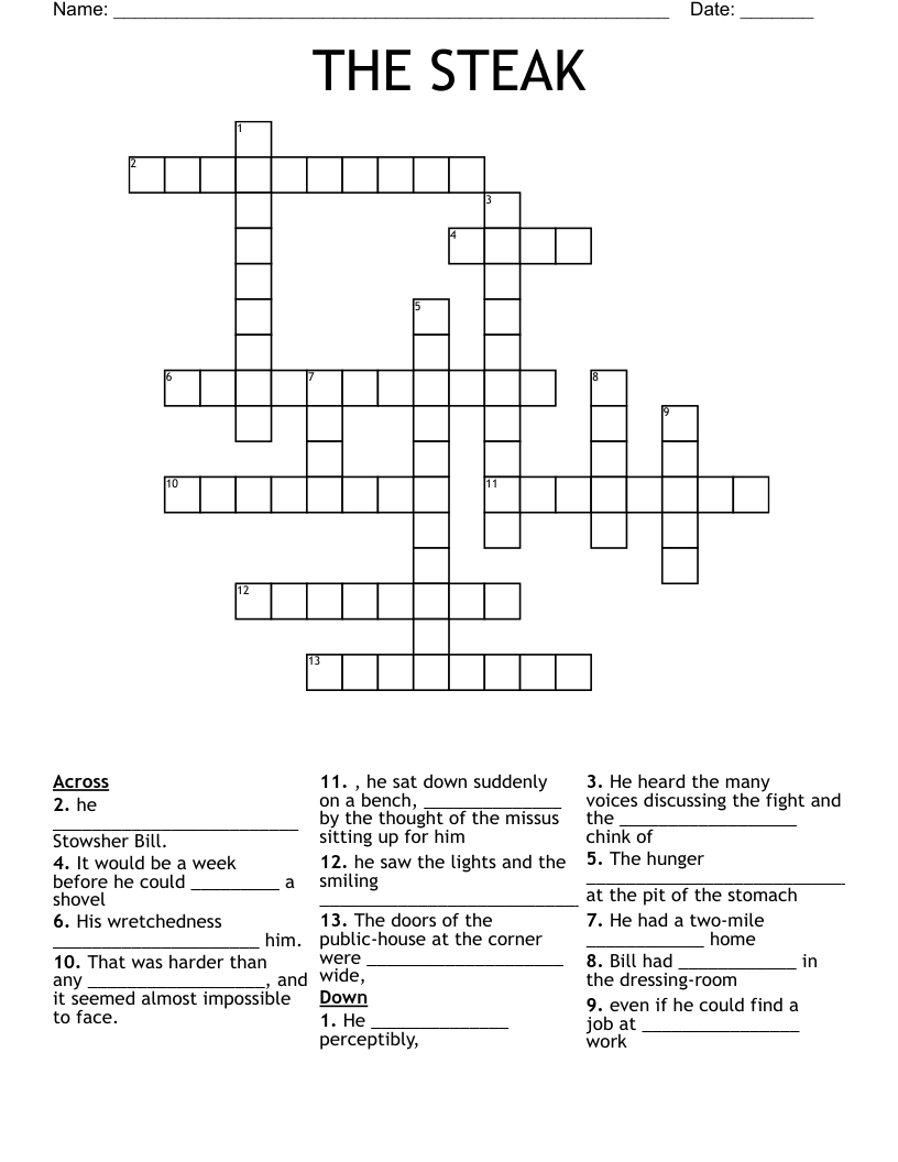 THE STEAK Crossword