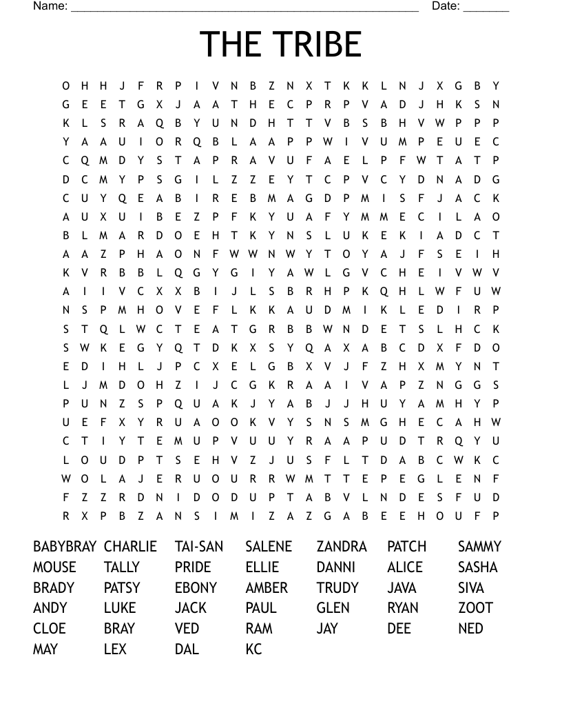 THE TRIBE Word Search