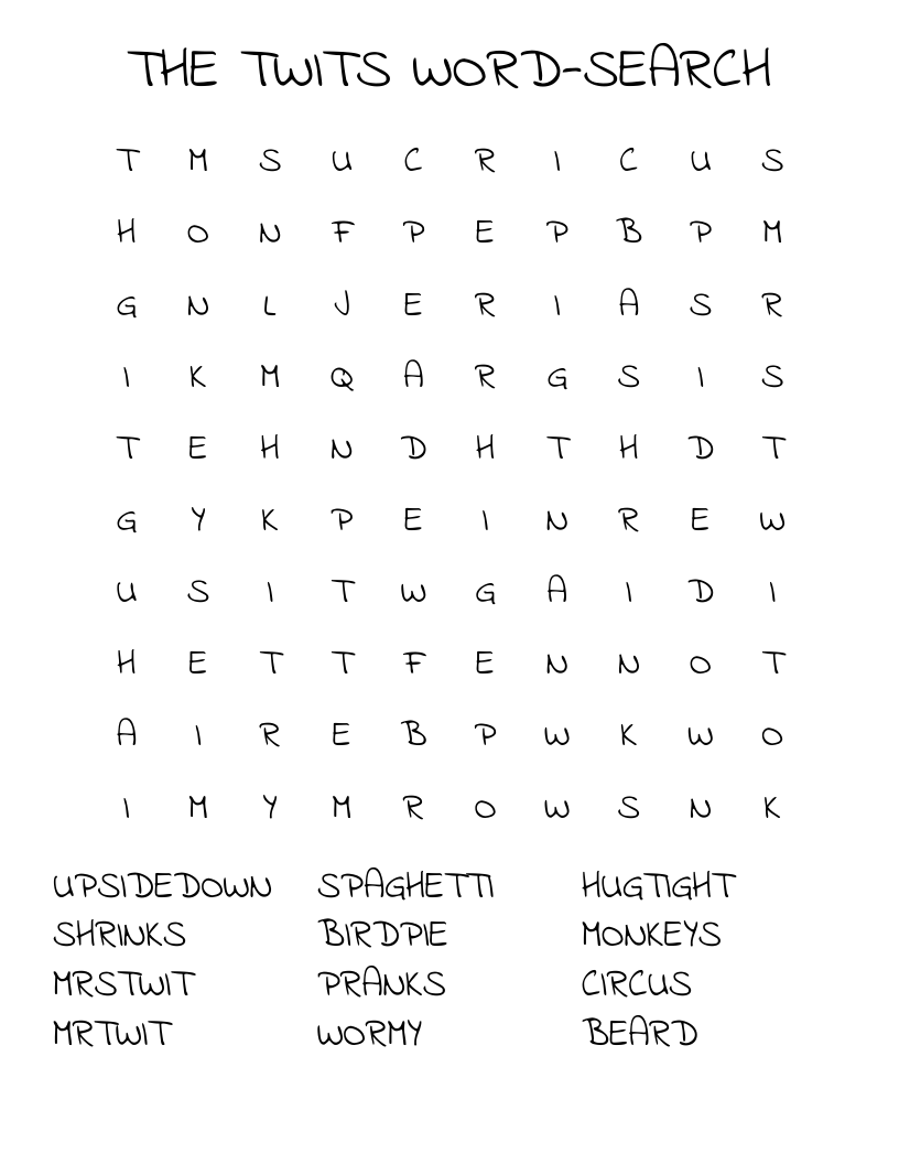 THE TWITS WORD-SEARCH Word Search