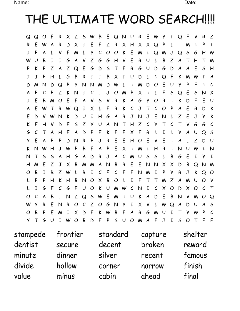 THE ULTIMATE WORD SEARCH!!!!