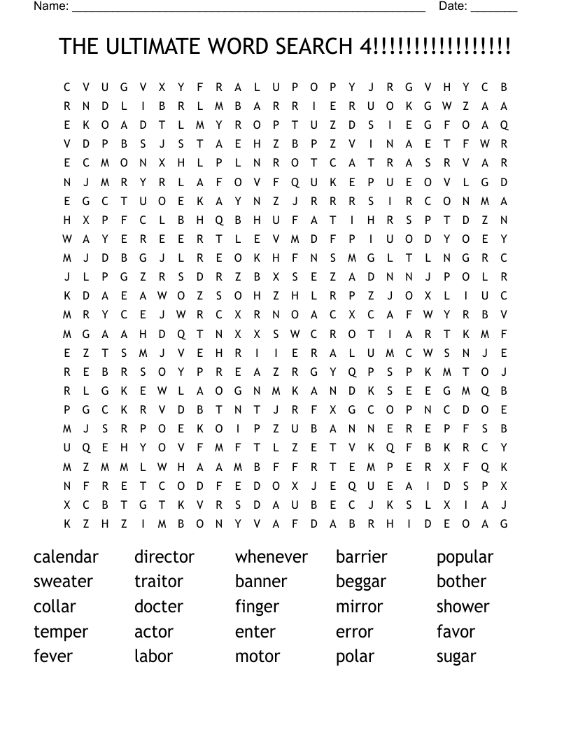THE ULTIMATE WORD SEARCH 4!!!!!!!!!!!!!!!!!