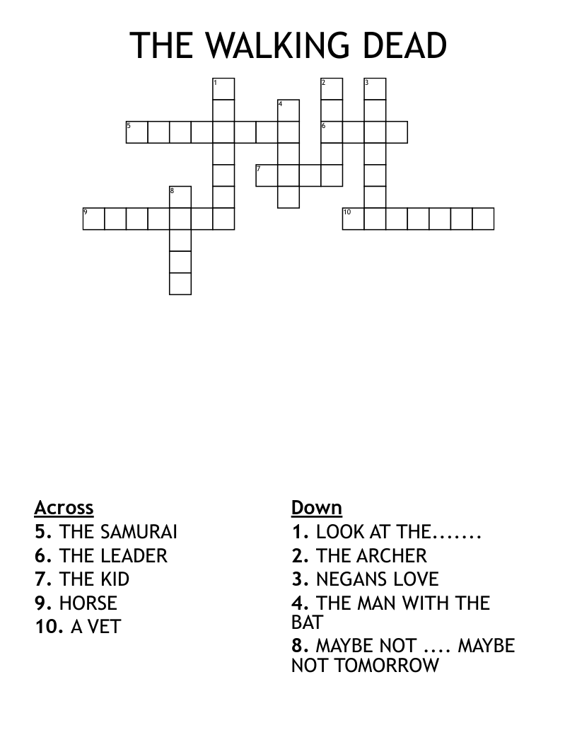 THE WALKING DEAD Crossword