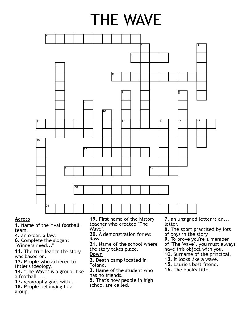THE WAVE Crossword