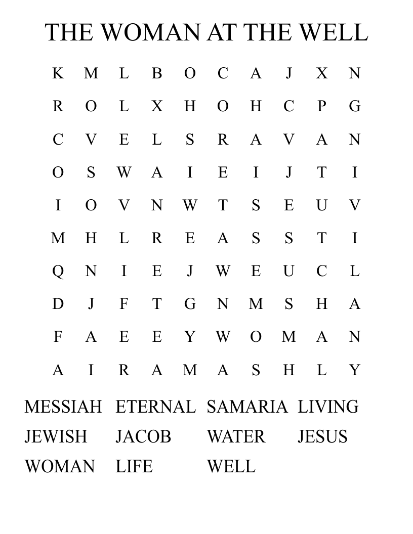 THE WOMAN AT THE WELL Word Search