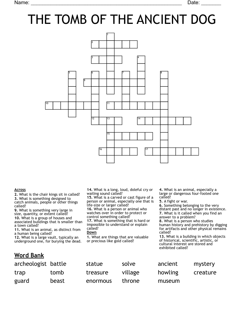 THE  TOMB OF THE ANCIENT DOG Crossword