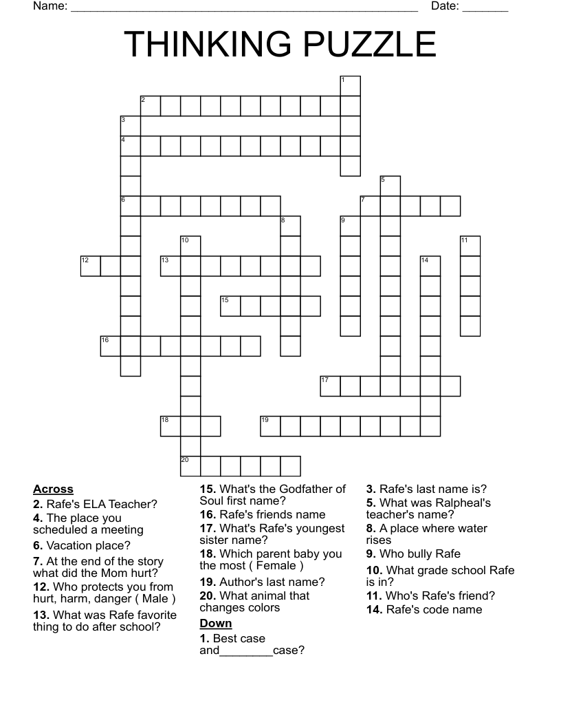 THINKING PUZZLE Crossword