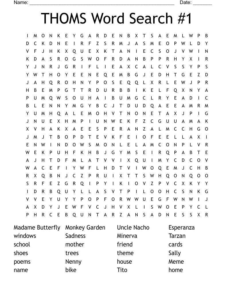THOMS Word Search #1