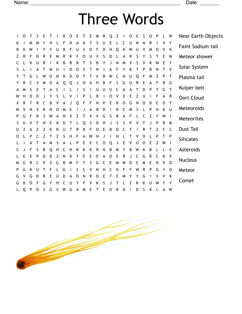 Three Words Word Search