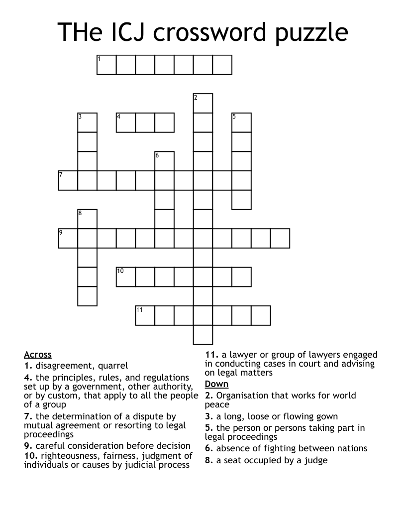 THe ICJ crossword puzzle