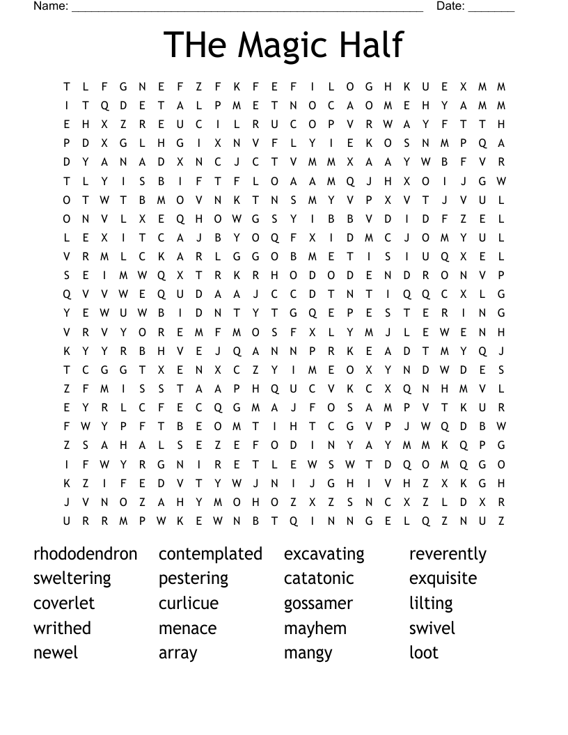 THe Magic Half Word Search
