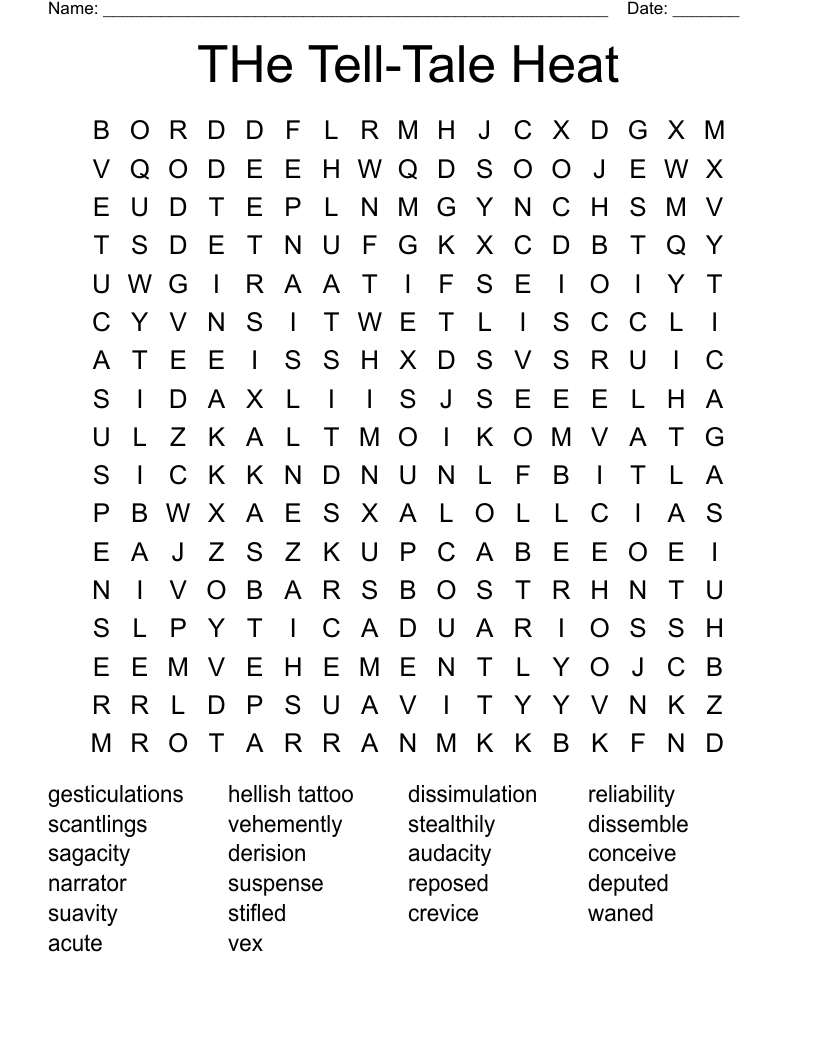 THe Tell-Tale Heat Word Search