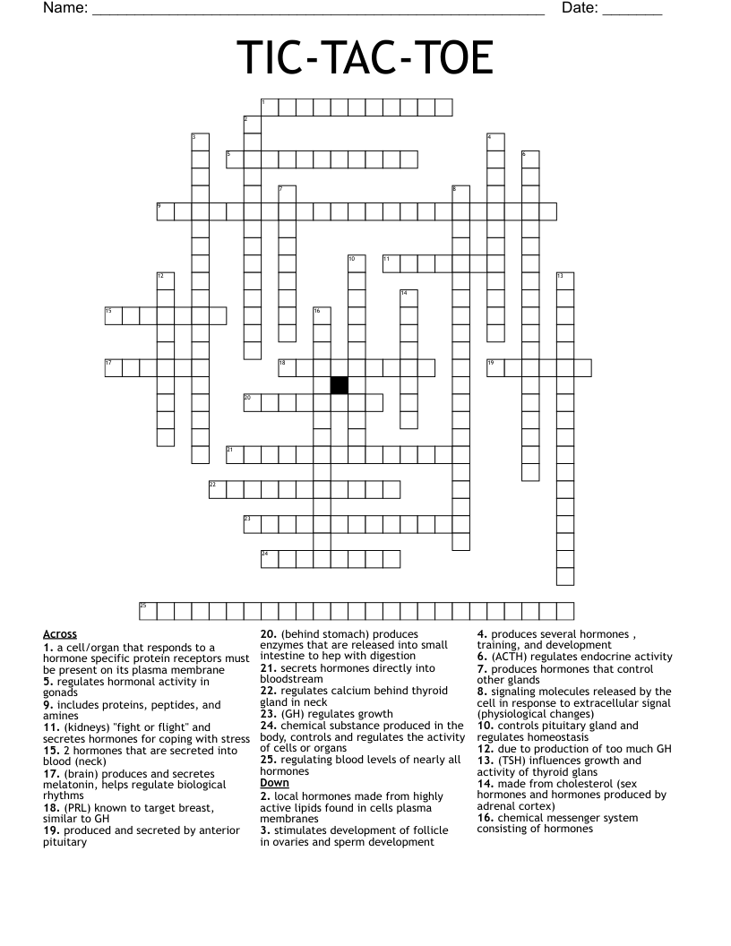 TIC-TAC-TOE Crossword