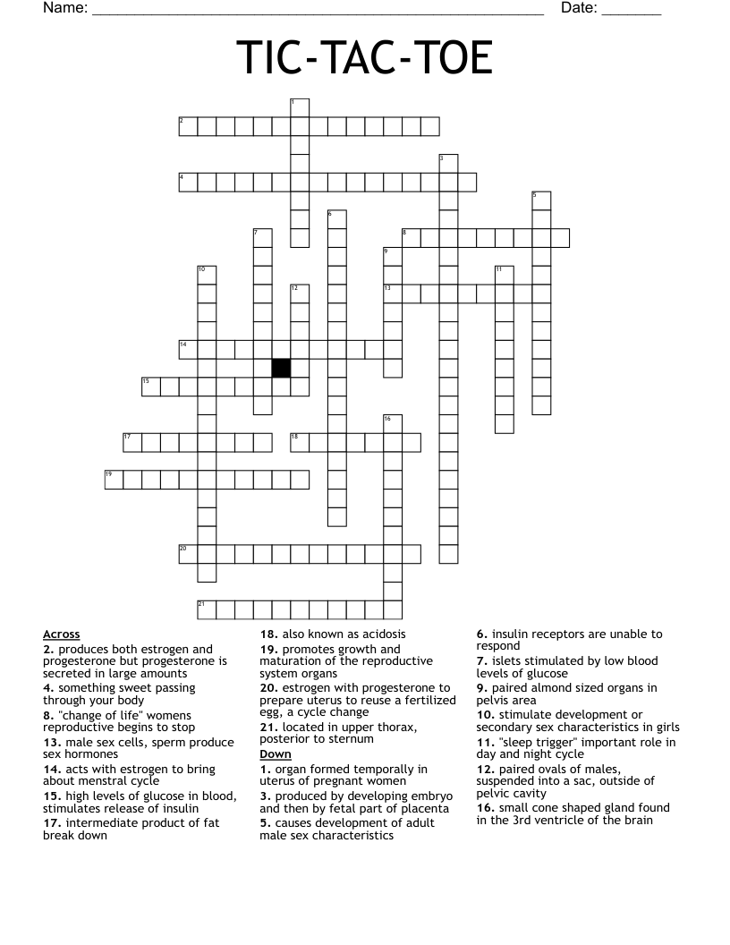 TIC-TAC-TOE Crossword