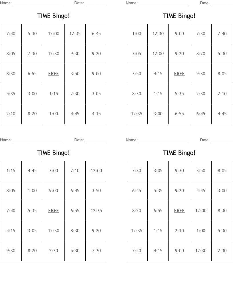TIME Bingo!