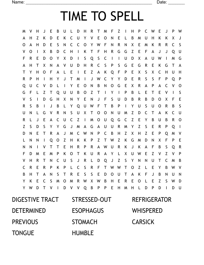 TIME TO SPELL Word Search