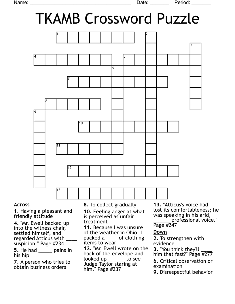 TKAMB Crossword Puzzle 