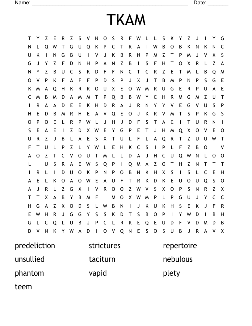 TKAM Word Search