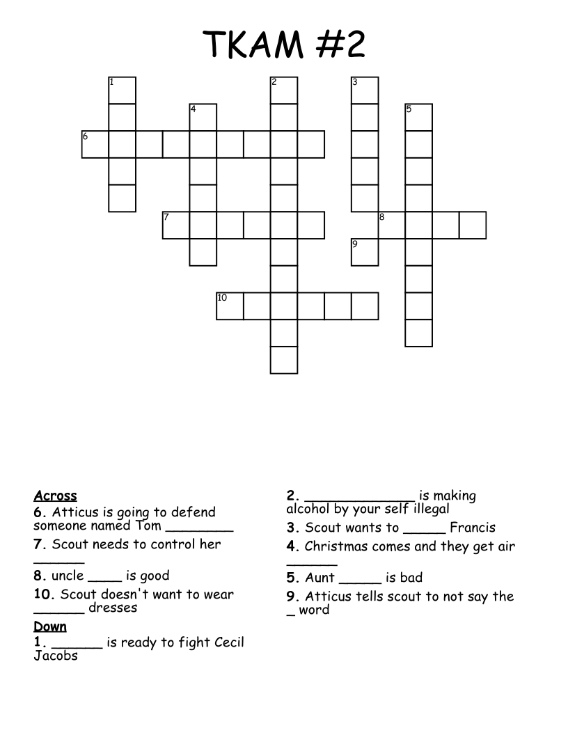 TKAM #2 Crossword