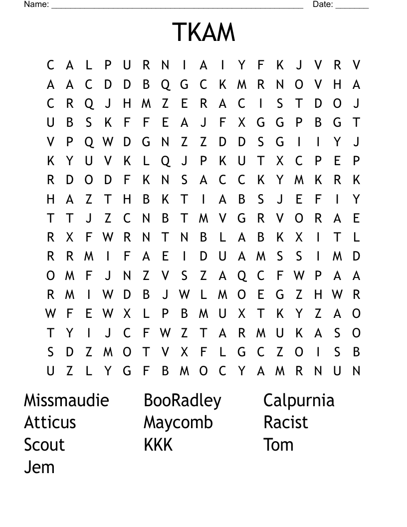 TKAM Word Search