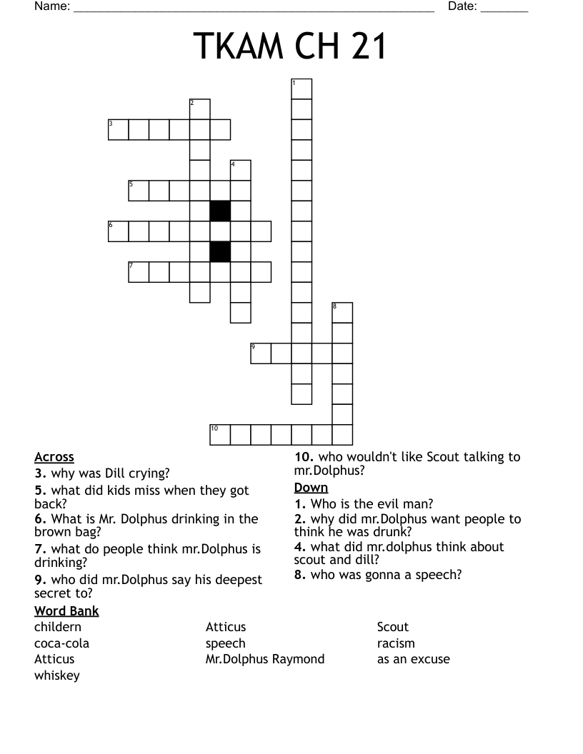 TKAM CH 21  Crossword